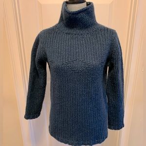 Blue Lord and Taylor 80% wool knit turtleneck sweater Sz S